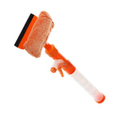 Maxbell Window Squeegee Cleaner Scrubber with Cloth Glass Wiper for Wall Outside Orange
