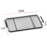 Maxbell Decorative Tray with Handle Rectangle Portable for Ottoman Breakfast Black