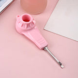 Maxbell 3 in 1 Water Bottles Fruit Juice Pack Opener Yogurt Cover Opener Multifunction Pink