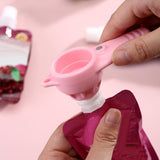 Maxbell 3 in 1 Water Bottles Fruit Juice Pack Opener Yogurt Cover Opener Multifunction Pink