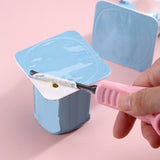 Maxbell 3 in 1 Water Bottles Fruit Juice Pack Opener Yogurt Cover Opener Multifunction Pink