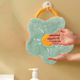 Maxbell Hand Towel with Hanging Quick Drying Absorbent for Bedroom Washable Reusable Green