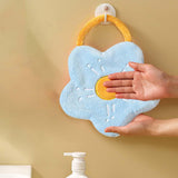 Maxbell Hand Towel with Hanging Quick Drying Absorbent for Bedroom Washable Reusable Blue