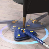 Maxbell Triangle Swabber Microfiber Swabber Home Hardwood Floor Swabber for Ceiling Blue