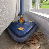Maxbell Triangle Swabber Microfiber Swabber Home Hardwood Floor Swabber for Ceiling Blue