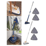 Maxbell Triangle Swabber Microfiber Swabber Home Hardwood Floor Swabber for Ceiling Blue