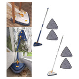 Maxbell Triangle Swabber Microfiber Swabber Home Hardwood Floor Swabber for Ceiling Blue
