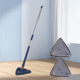 Maxbell Triangle Swabber Microfiber Swabber Home Hardwood Floor Swabber for Ceiling Blue