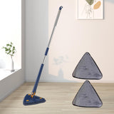 Maxbell Triangle Swabber Microfiber Swabber Home Hardwood Floor Swabber for Ceiling Blue