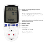 Maxbell Electricity Usage Monitor Plug EU Plug with Digital LCD for Home Watt Meter