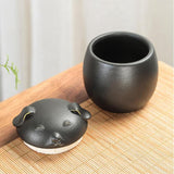 Maxbell Tea Canister with Lid tea Containers Countertop Black