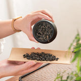 Maxbell Tea Canister with Lid tea Containers Countertop Black