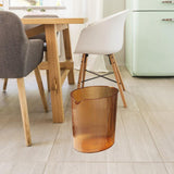 Maxbell Trash Can Waste Paper Basket Rubbish Bin Transparent for Office Toilet Orange