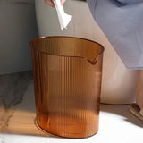 Maxbell Trash Can Waste Paper Basket Rubbish Bin Transparent for Office Toilet Orange