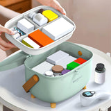 Maxbell First Aid Storage Box Container Bin Case Multipurpose Dustproof with Handle green