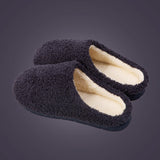 Maxbell Soft Plush House Slippers Slide on Slippers Winter Warm Couple Blue 44 45