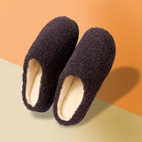 Maxbell Soft Plush House Slippers Slide on Slippers Winter Warm Couple Blue 44 45