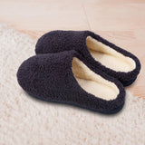 Maxbell Soft Plush House Slippers Slide on Slippers Winter Warm Couple Blue 44 45