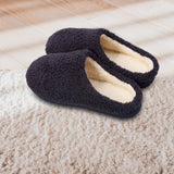 Maxbell Soft Plush House Slippers Slide on Slippers Winter Warm Couple Blue 44 45