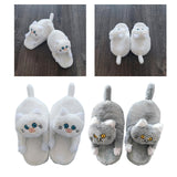 Maxbell Cute Plush Slippers One Size Nonslip Cuddly Hug Cat Women Soft for Wife White