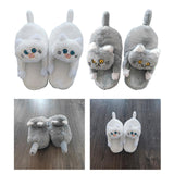 Maxbell Cute Plush Slippers One Size Nonslip Cuddly Hug Cat Women Soft for Wife White