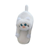 Maxbell Cute Plush Slippers One Size Nonslip Cuddly Hug Cat Women Soft for Wife White