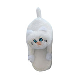 Maxbell Cute Plush Slippers One Size Nonslip Cuddly Hug Cat Women Soft for Wife White