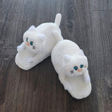 Maxbell Cute Plush Slippers One Size Nonslip Cuddly Hug Cat Women Soft for Wife White