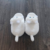 Maxbell Cute Plush Slippers One Size Nonslip Cuddly Hug Cat Women Soft for Wife White