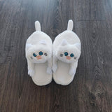 Maxbell Cute Plush Slippers One Size Nonslip Cuddly Hug Cat Women Soft for Wife White