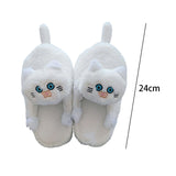 Maxbell Cute Plush Slippers One Size Nonslip Cuddly Hug Cat Women Soft for Wife White