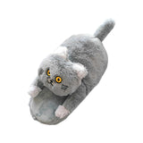 Maxbell Cute Plush Slippers One Size Nonslip Cuddly Hug Cat Women Soft for Wife Grey