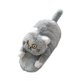 Maxbell Cute Plush Slippers One Size Nonslip Cuddly Hug Cat Women Soft for Wife Grey