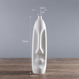 Maxbell Elegant Human Face Flower Vase Modern Sculpture for Living Room Decor Style A