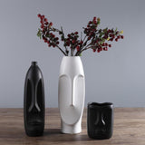 Maxbell Elegant Human Face Flower Vase Modern Sculpture for Living Room Decor Style A