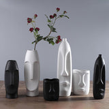 Maxbell Elegant Human Face Flower Vase Modern Sculpture for Living Room Decor Style A