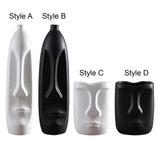 Maxbell Elegant Human Face Flower Vase Modern Sculpture for Living Room Decor Style A