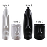 Maxbell Elegant Human Face Flower Vase Modern Sculpture for Living Room Decor Style A