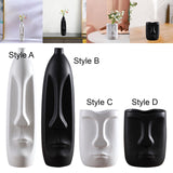 Maxbell Elegant Human Face Flower Vase Modern Sculpture for Living Room Decor Style A