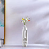 Maxbell Elegant Human Face Flower Vase Modern Sculpture for Living Room Decor Style A
