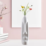 Maxbell Elegant Human Face Flower Vase Modern Sculpture for Living Room Decor Style A