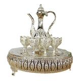 Maxbell Coffee Pot Set with Drinking Cups Tea Serving Set for Party Wedding Decor Argent