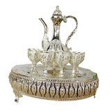 Maxbell Coffee Pot Set with Drinking Cups Tea Serving Set for Party Wedding Decor Argent