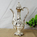 Maxbell Coffee Pot Set with Drinking Cups Tea Serving Set for Party Wedding Decor Argent