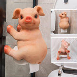 Maxbell Roll Paper Towel Rack Pigs Shaped Wall Mounted Reusable Durable for Kitchen