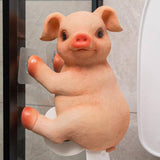 Maxbell Roll Paper Towel Rack Pigs Shaped Wall Mounted Reusable Durable for Kitchen