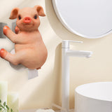 Maxbell Roll Paper Towel Rack Pigs Shaped Wall Mounted Reusable Durable for Kitchen