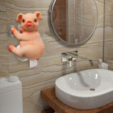 Maxbell Roll Paper Towel Rack Pigs Shaped Wall Mounted Reusable Durable for Kitchen