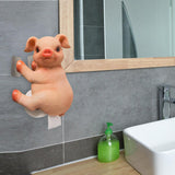 Maxbell Roll Paper Towel Rack Pigs Shaped Wall Mounted Reusable Durable for Kitchen