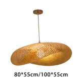 Maxbell Maxbell Bamboo Pendant Light Lantern Hand Woven for Corridor Dining Room Kitchen 80cmx55cmx25cm